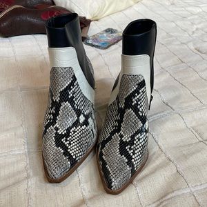 Snake print boots
